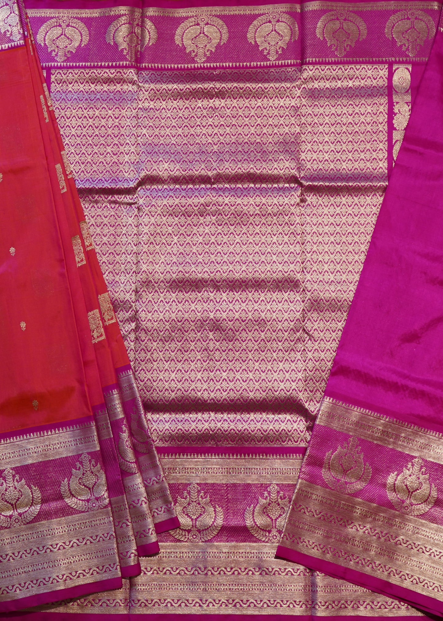 Pink Venkatagiri Zari Buti Pure Silk Handloom Saree