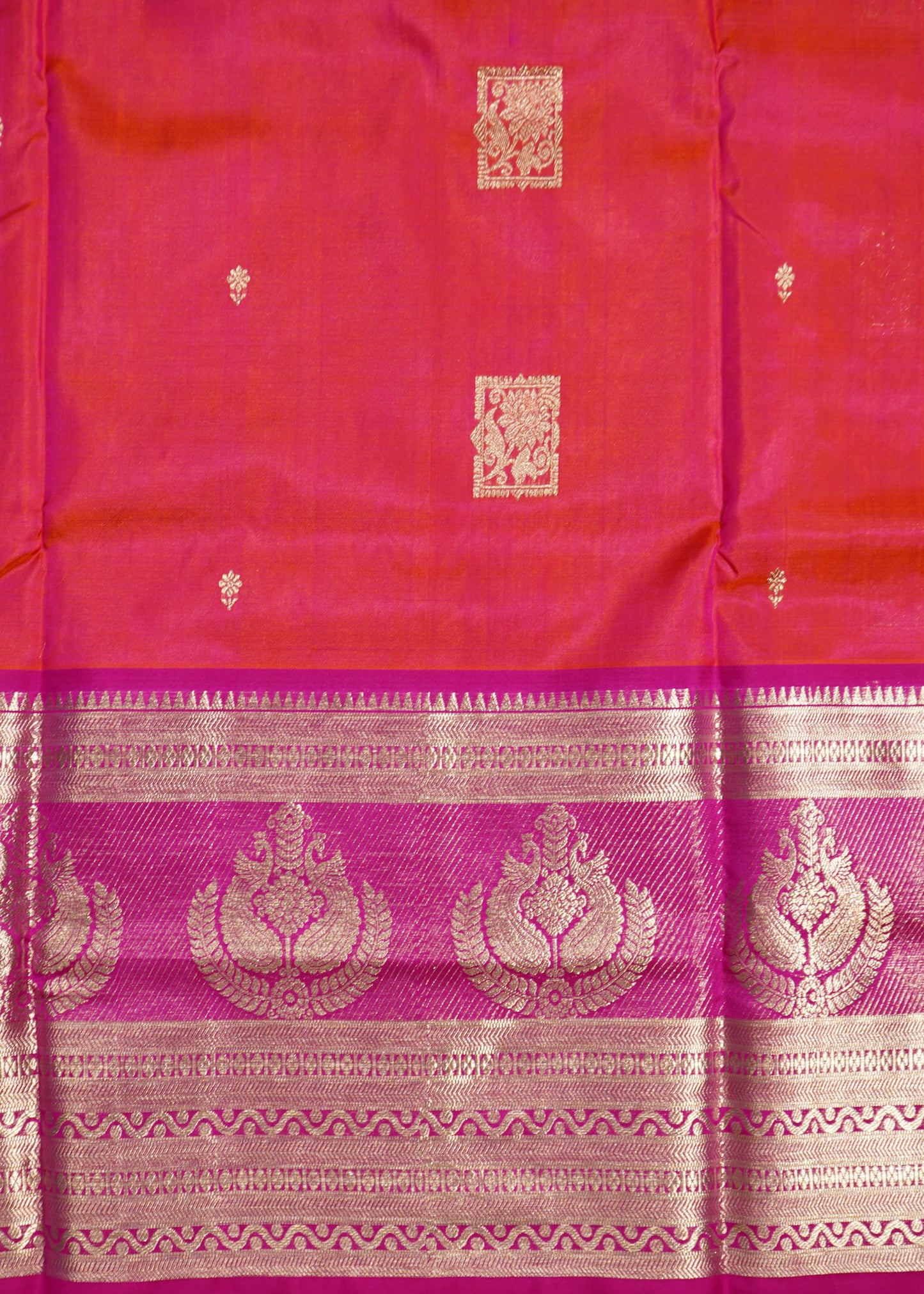 Pink Venkatagiri Zari Buti Pure Silk Handloom Saree