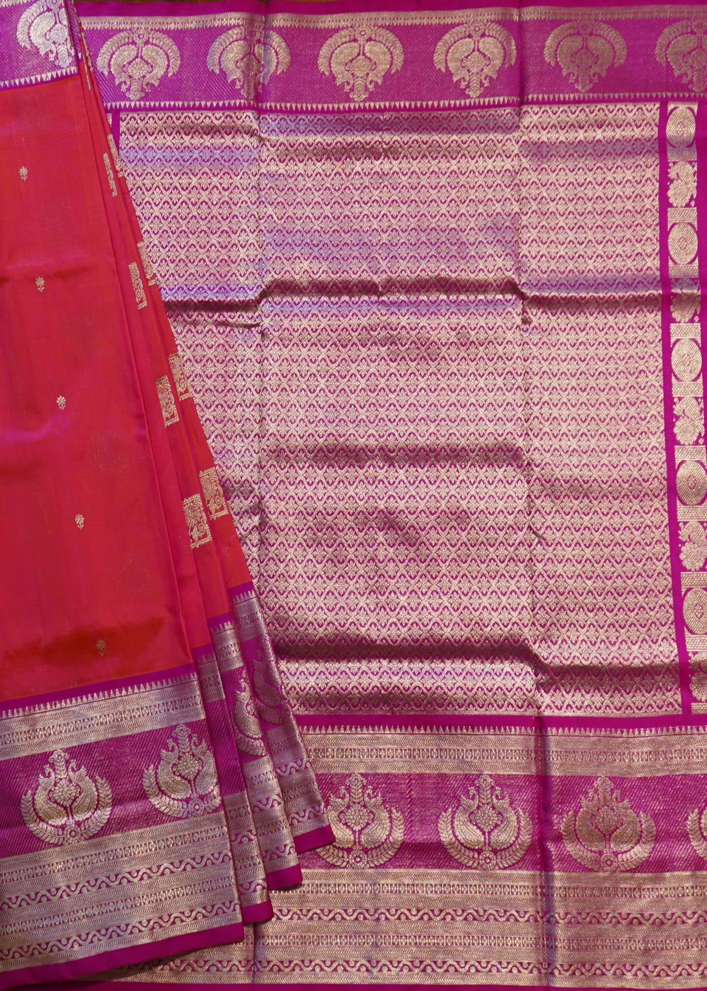 Pink Venkatagiri Zari Buti Pure Silk Handloom Saree