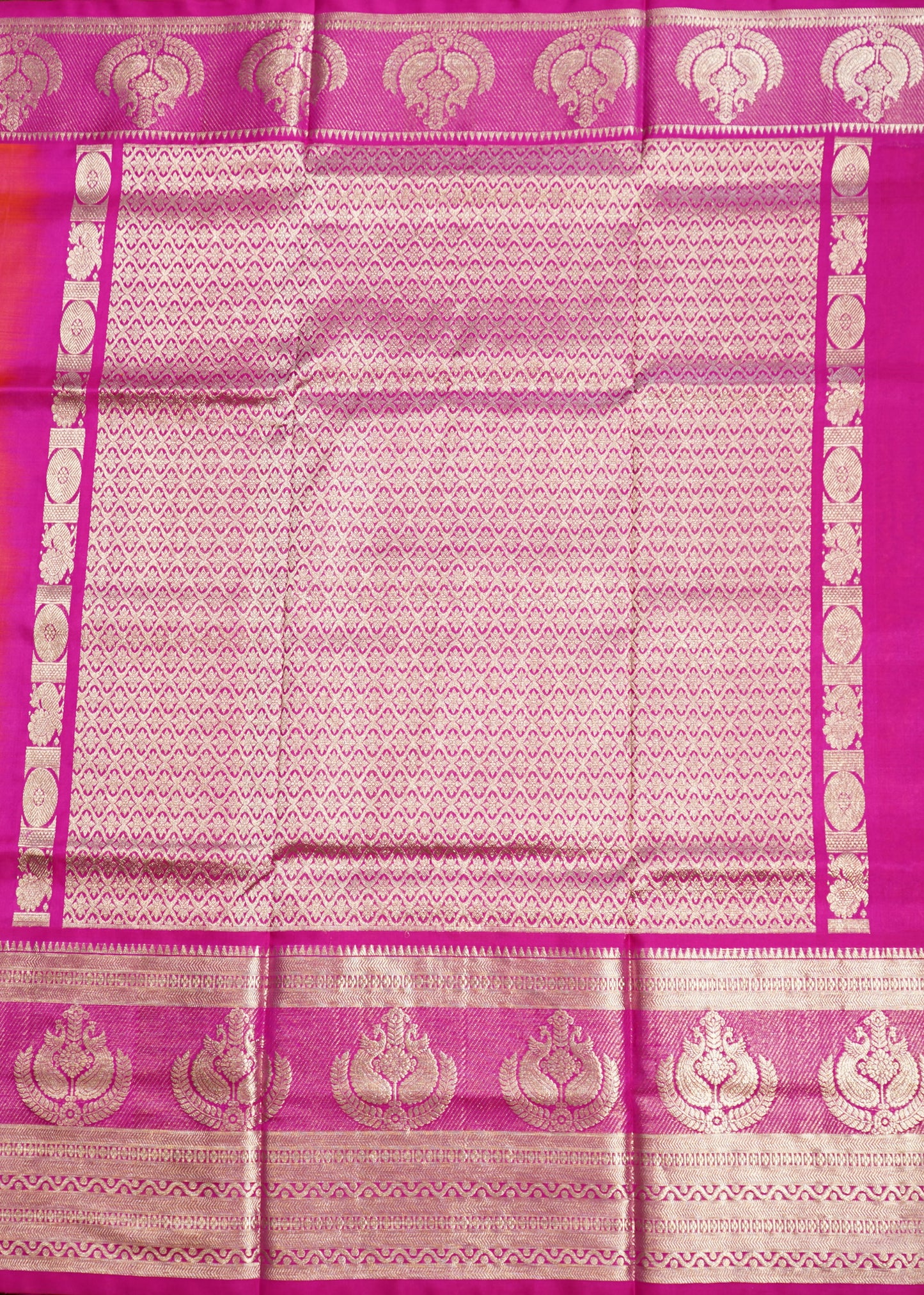 Pink Venkatagiri Zari Buti Pure Silk Handloom Saree