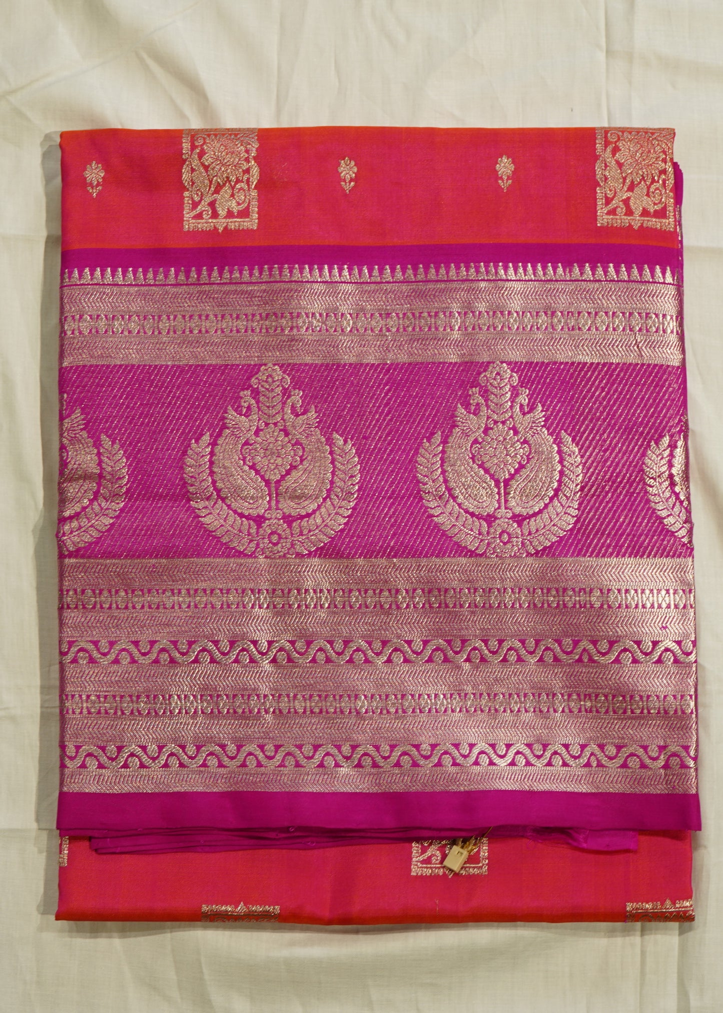 Pink Venkatagiri Zari Buti Pure Silk Handloom Saree