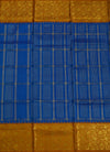 Blue Venkatagiri Box Checks Pure Silk Handloom Saree