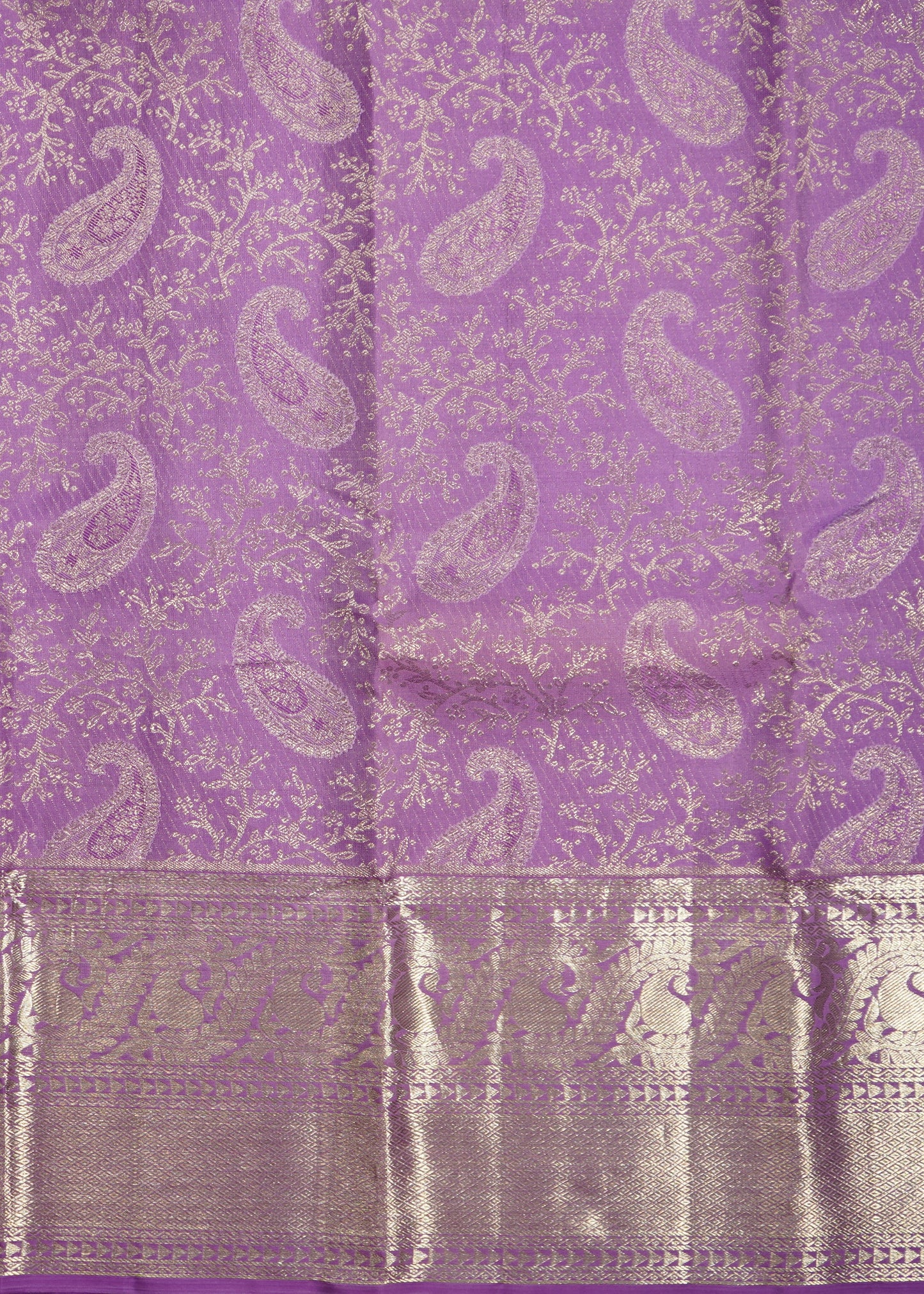 Lavender Kanchi All Over Zari Pure Silk Handloom Saree