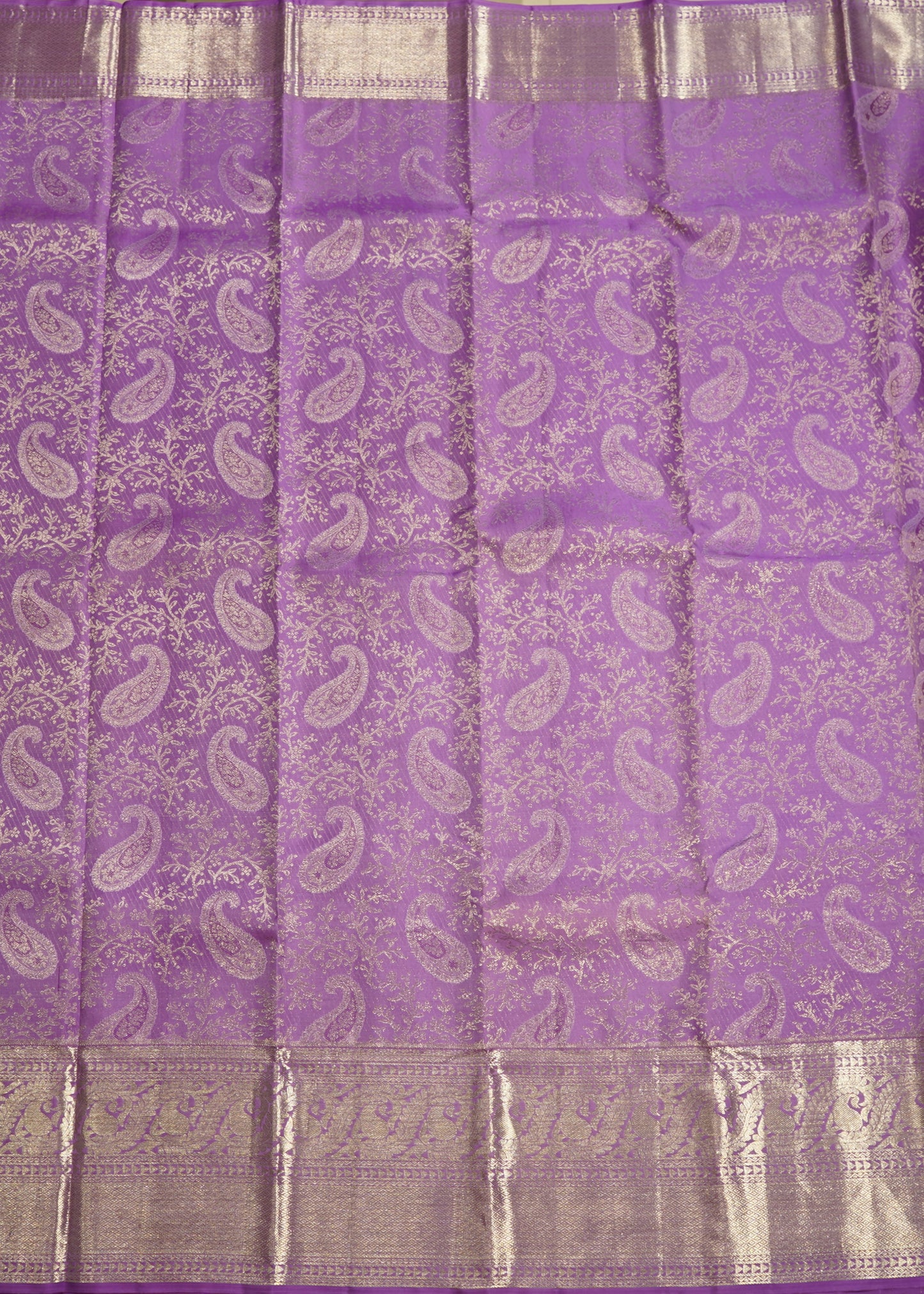 Lavender Kanchi All Over Zari Pure Silk Handloom Saree