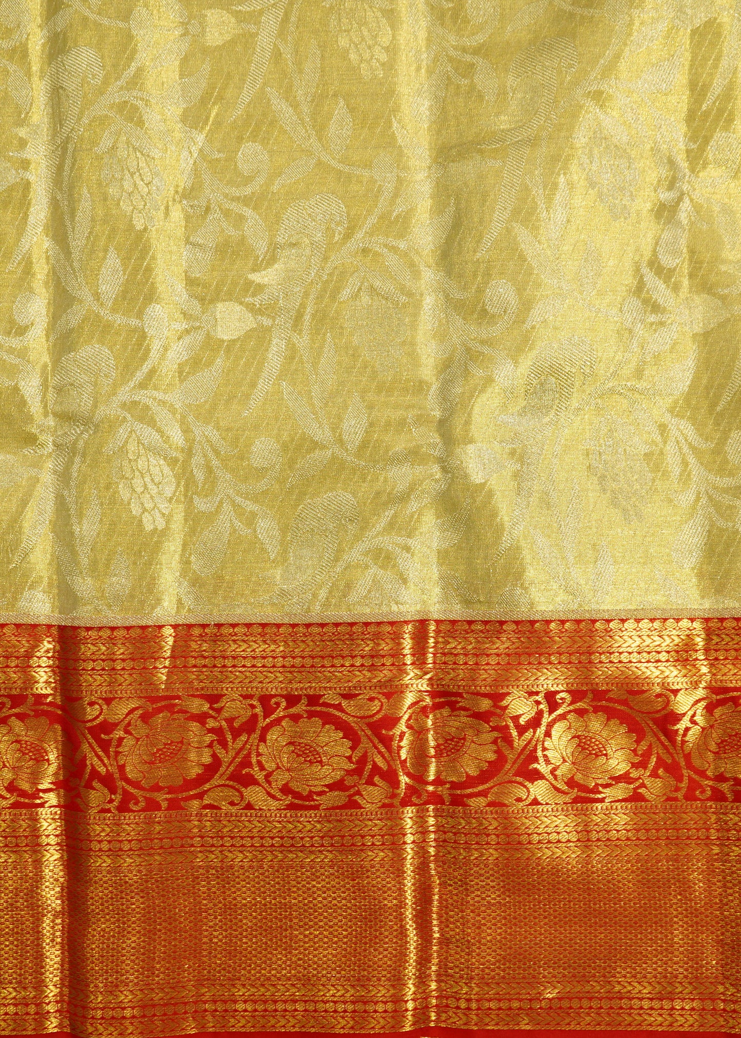 Cream Kanchi All Over Tissue Pure Silk Handloom Saree