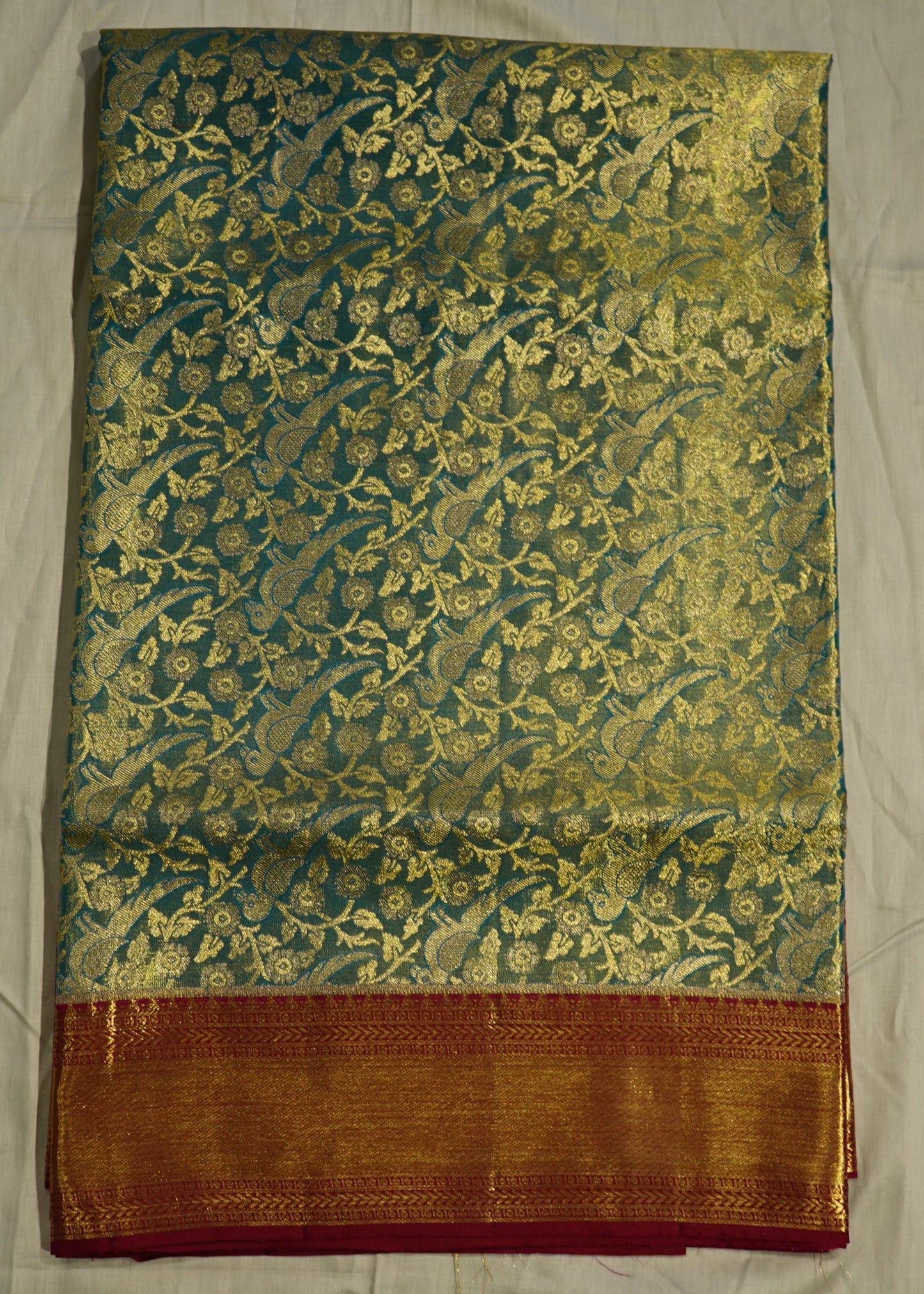 Blue Kanchi All Over Tissue Pure Silk Handloom Saree