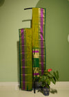 Green Kanchi Checks All over Zari Buti Pure Silk Handloom Saree