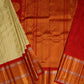 Cream Gadwal Missing Checks  Pure Silk Handloom Saree