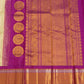 Cream Gadwal Missing Checks Zari Buti Big Purple Zari Border Pure Silk Handloom Saree