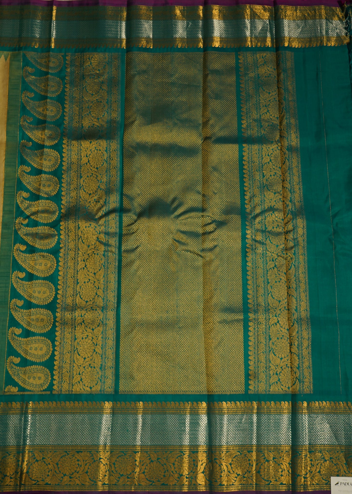 Light Brown Gadwal Big Zari Buti  Pure Silk Handloom Saree