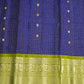 Blue Gadwal All Over Zari Checks Zari Buti Big Zari Border Pure Silk Handloom Saree