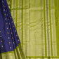 Blue Gadwal All Over Zari Checks Zari Buti Big Zari Border Pure Silk Handloom Saree