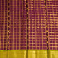 Wine Gadwal All Over Checks Zari Buti Big Zari Border Pure Silk Handloom Saree