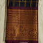 Navy Blue Gadwal All over Zari Checks Pure Silk Handloom Saree