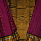 Dark Violet Gadwal Zari Buti Pure Silk Handloom Saree