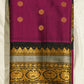 Dark Violet Gadwal Zari Buti Pure Silk Handloom Saree