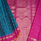 Rama Blue Gadwal Silver  Buti  Pure Silk Handloom Saree