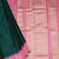 Peacock Green Gadwal Plain Pure Silk Handloom Saree