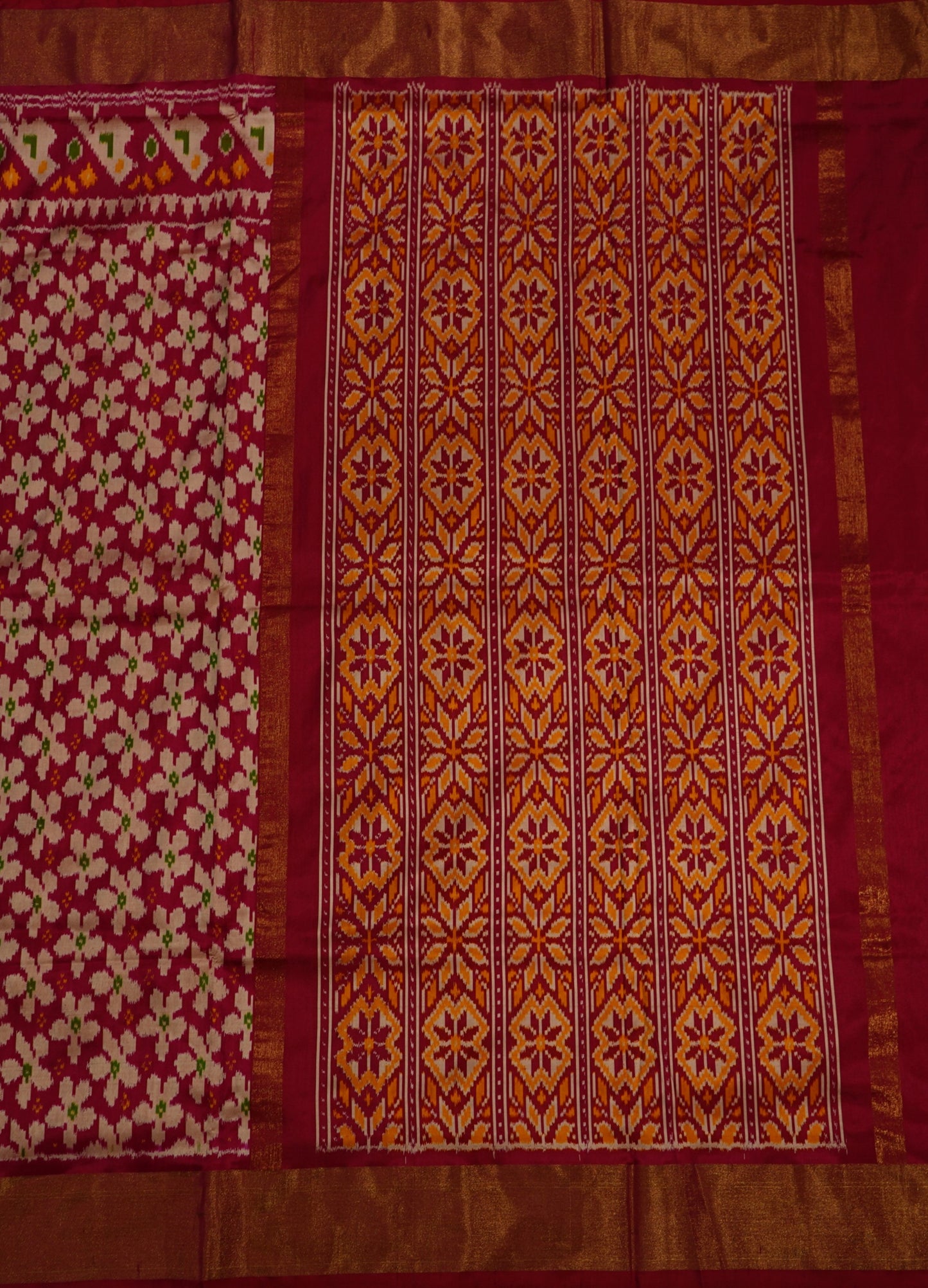 Pink Pochampally Ikkat All Over Pure Silk Handloom Saree