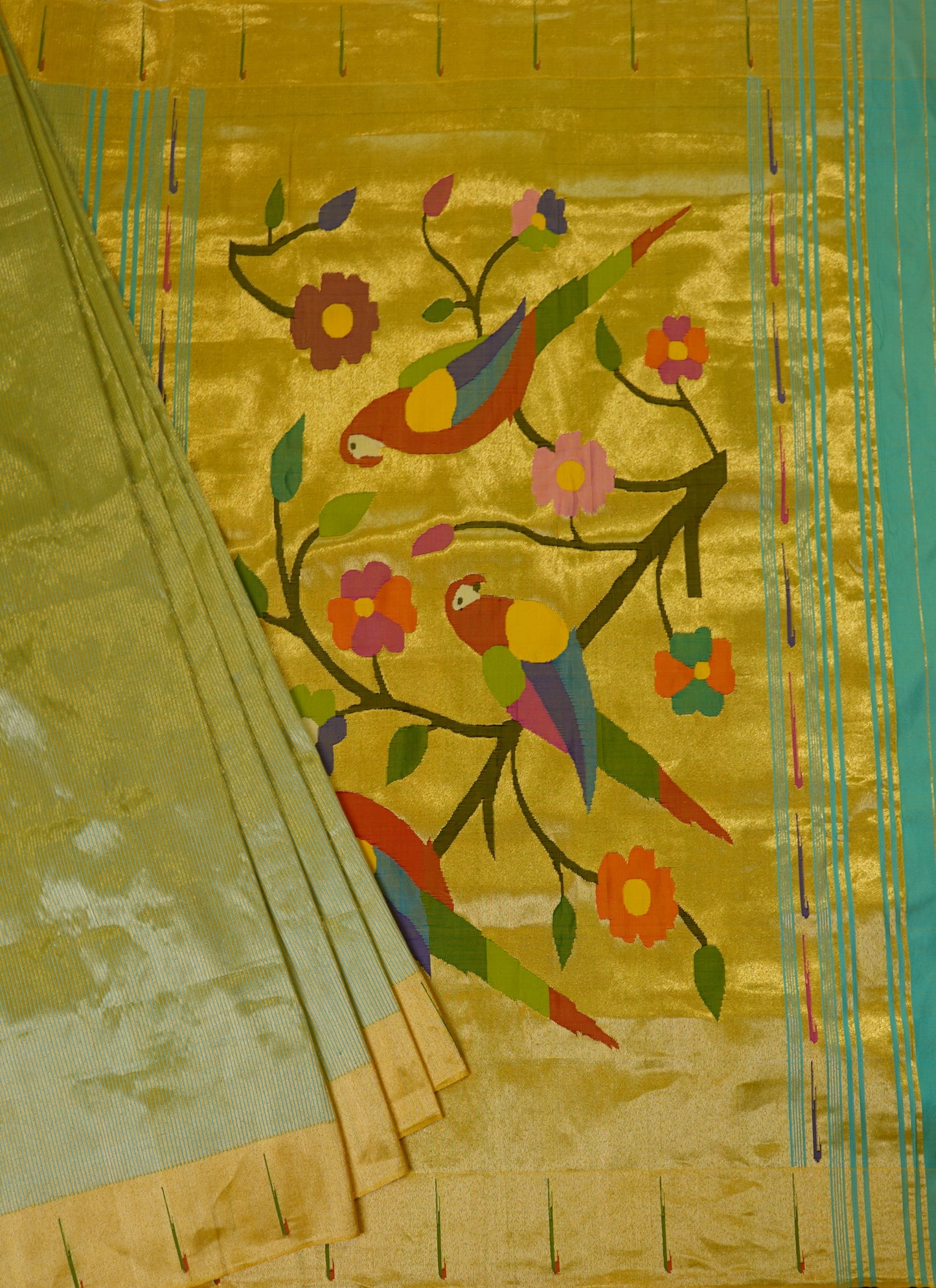 Yellow Paithani Pure Silk Handloom Saree