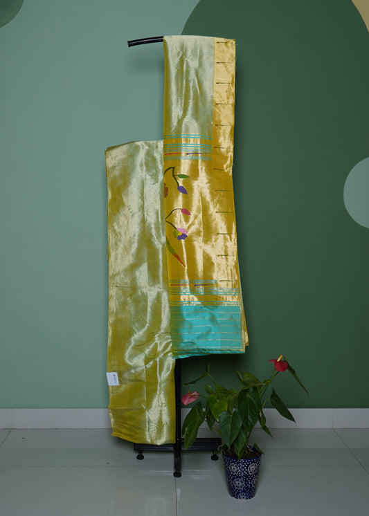 Yellow Paithani Pure Silk Handloom Saree