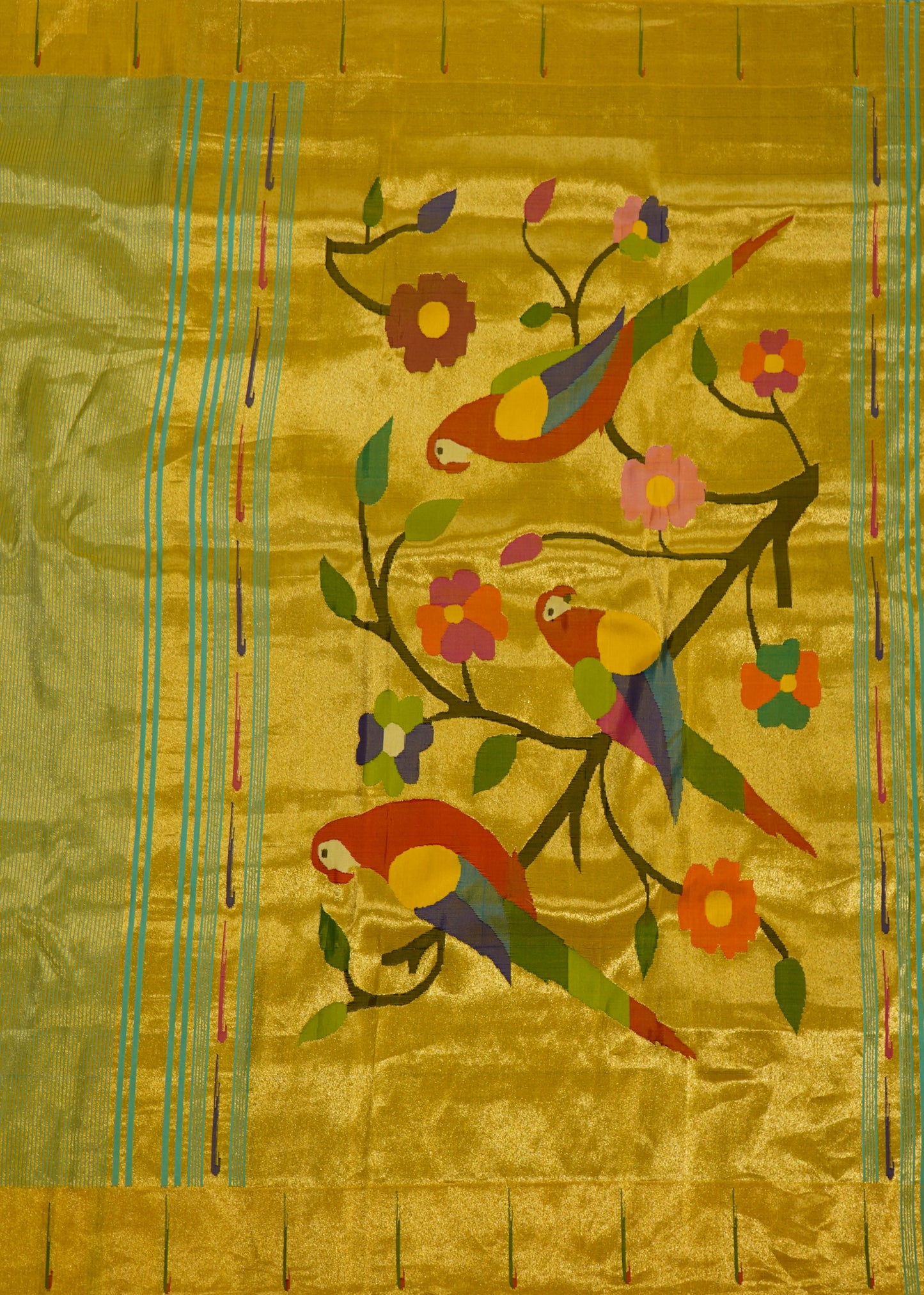 Yellow Paithani Pure Silk Handloom Saree