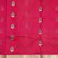 Dark Pink Chanderi Zari buti  Pure Silk Handloom Saree