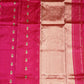 Dark Pink Chanderi Zari buti  Pure Silk Handloom Saree