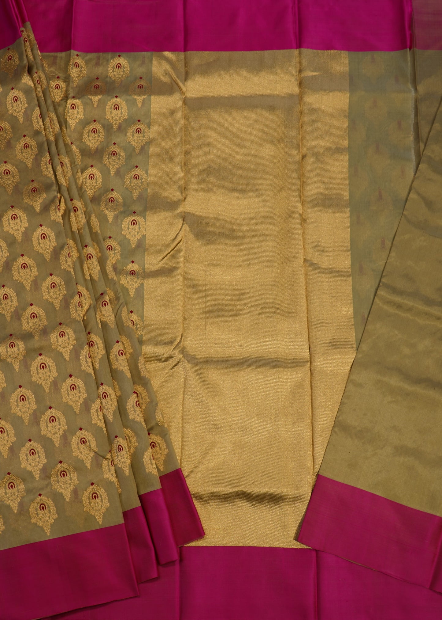 Light Grey Chanderi  All over Zari Pure Silk Handloom Saree