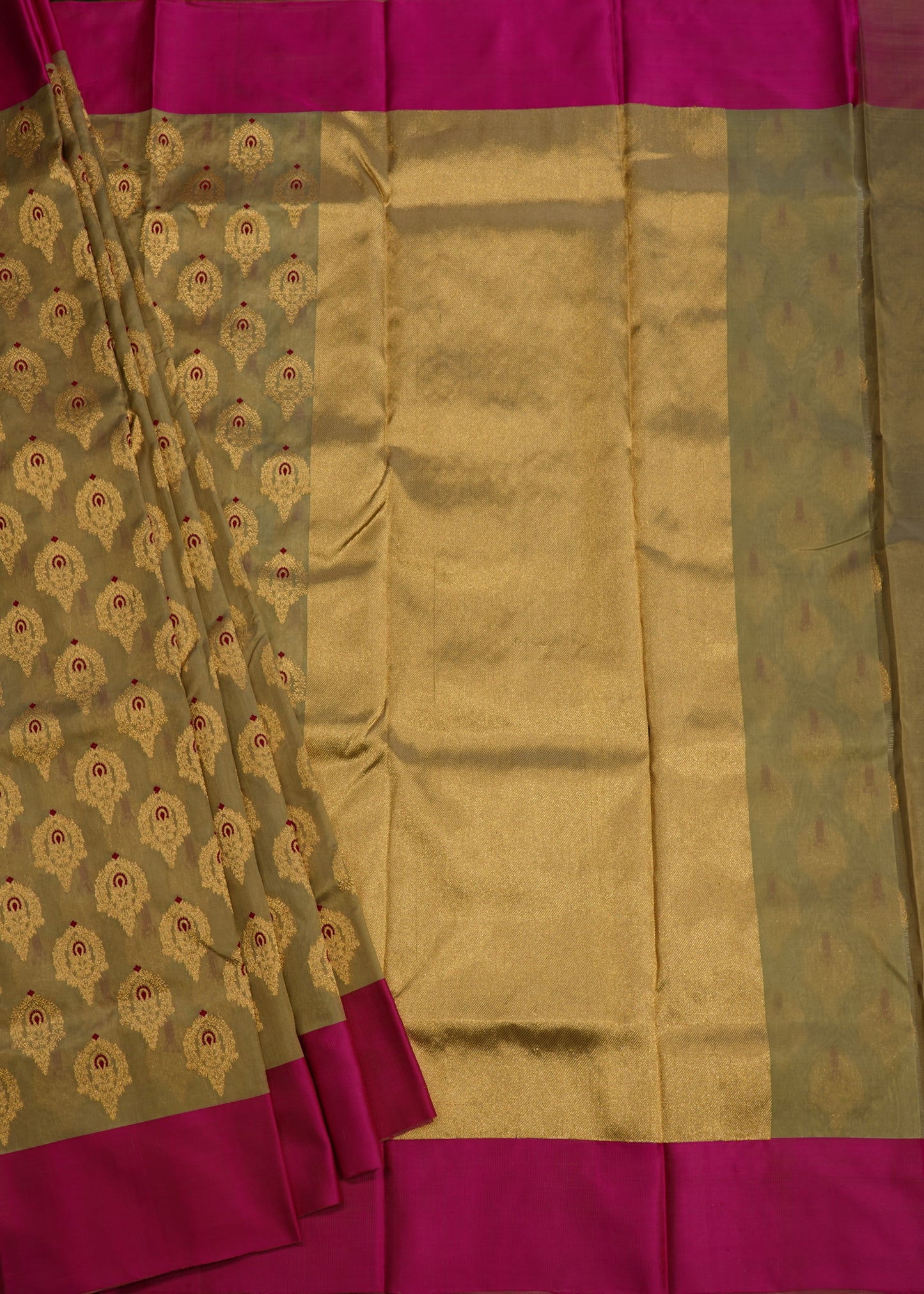 Light Grey Chanderi  All over Zari Pure Silk Handloom Saree