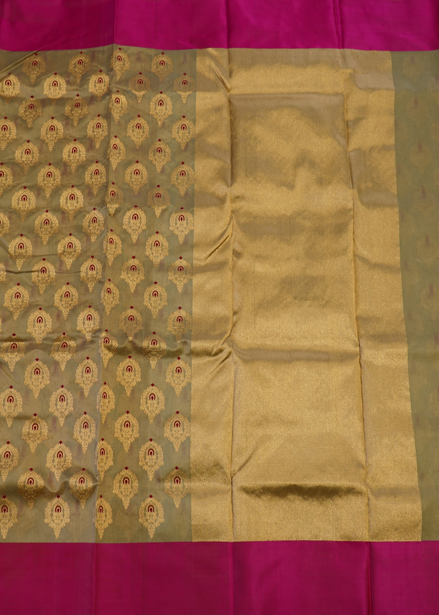 Light Grey Chanderi  All over Zari Pure Silk Handloom Saree