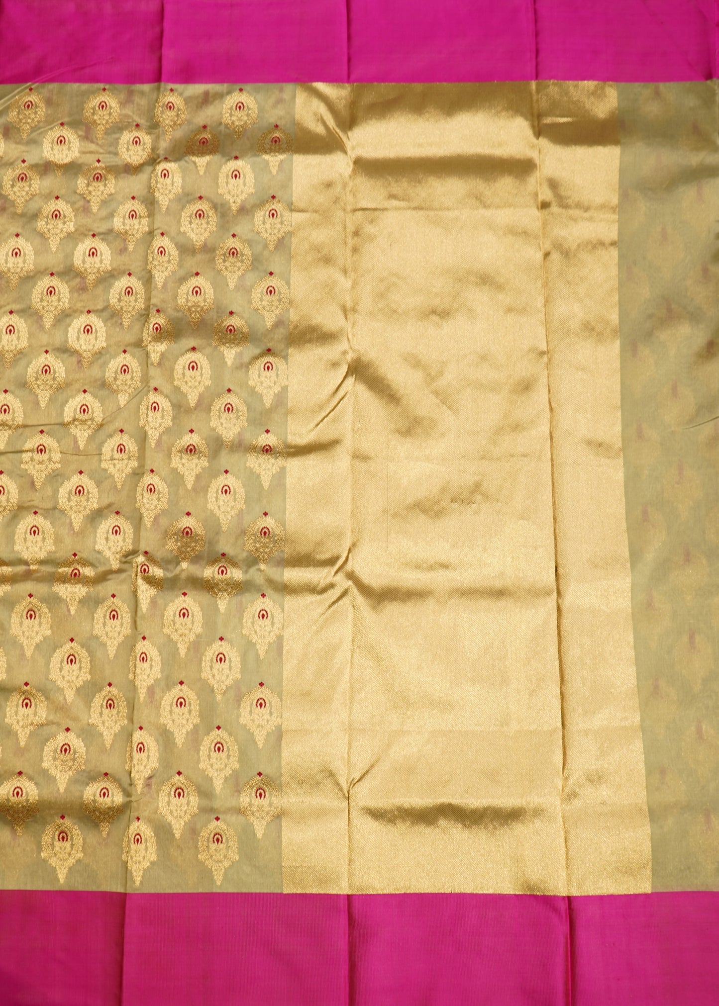 Light Gray Chanderi All Over Zari buti Organza Pure Silk Handloom Saree