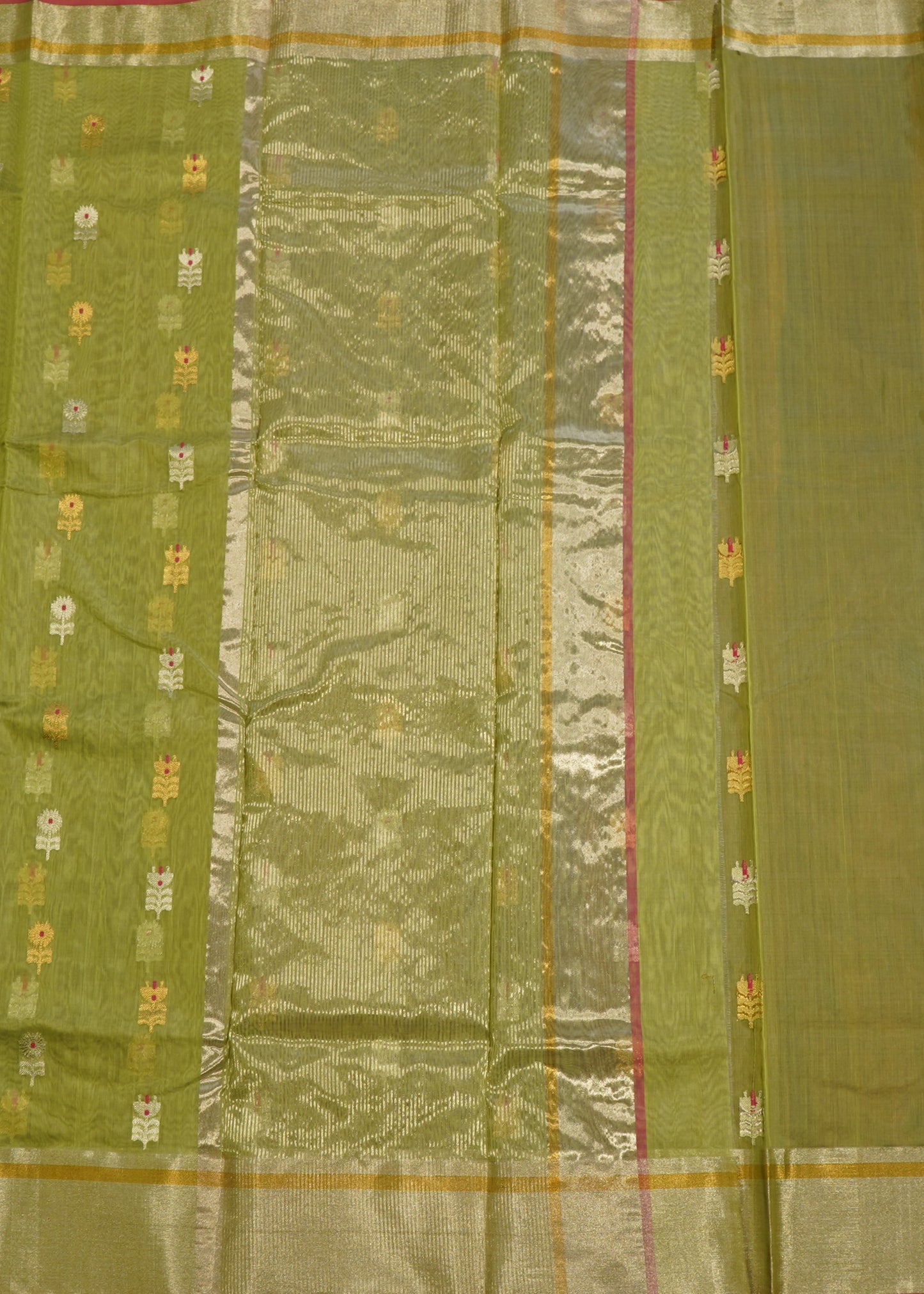 Green Chanderi Cotton Silk Pure Handloom Saree