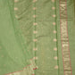 Light Green Chanderi Zari buti  Pure Silk Handloom Saree