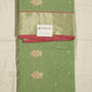 Light Green Chanderi Zari buti  Pure Silk Handloom Saree