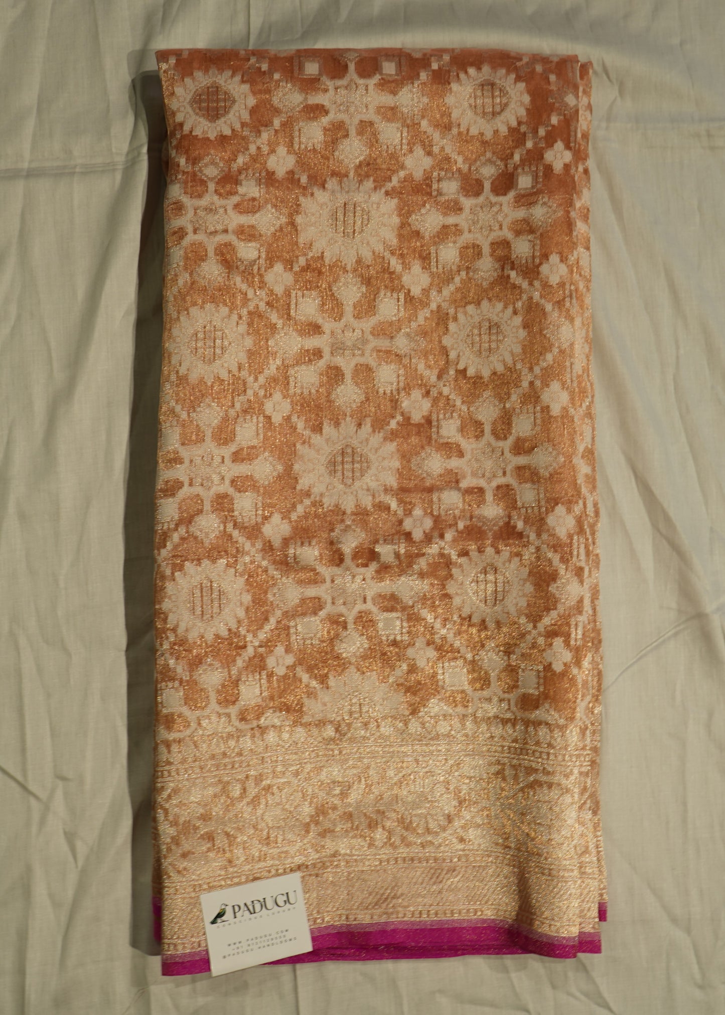 Yellowish Orange Iktara Banaras Silk Handloom Saree