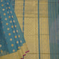 Sky Blue Banaras Iktara Kora Pure Silk Handloom Saree