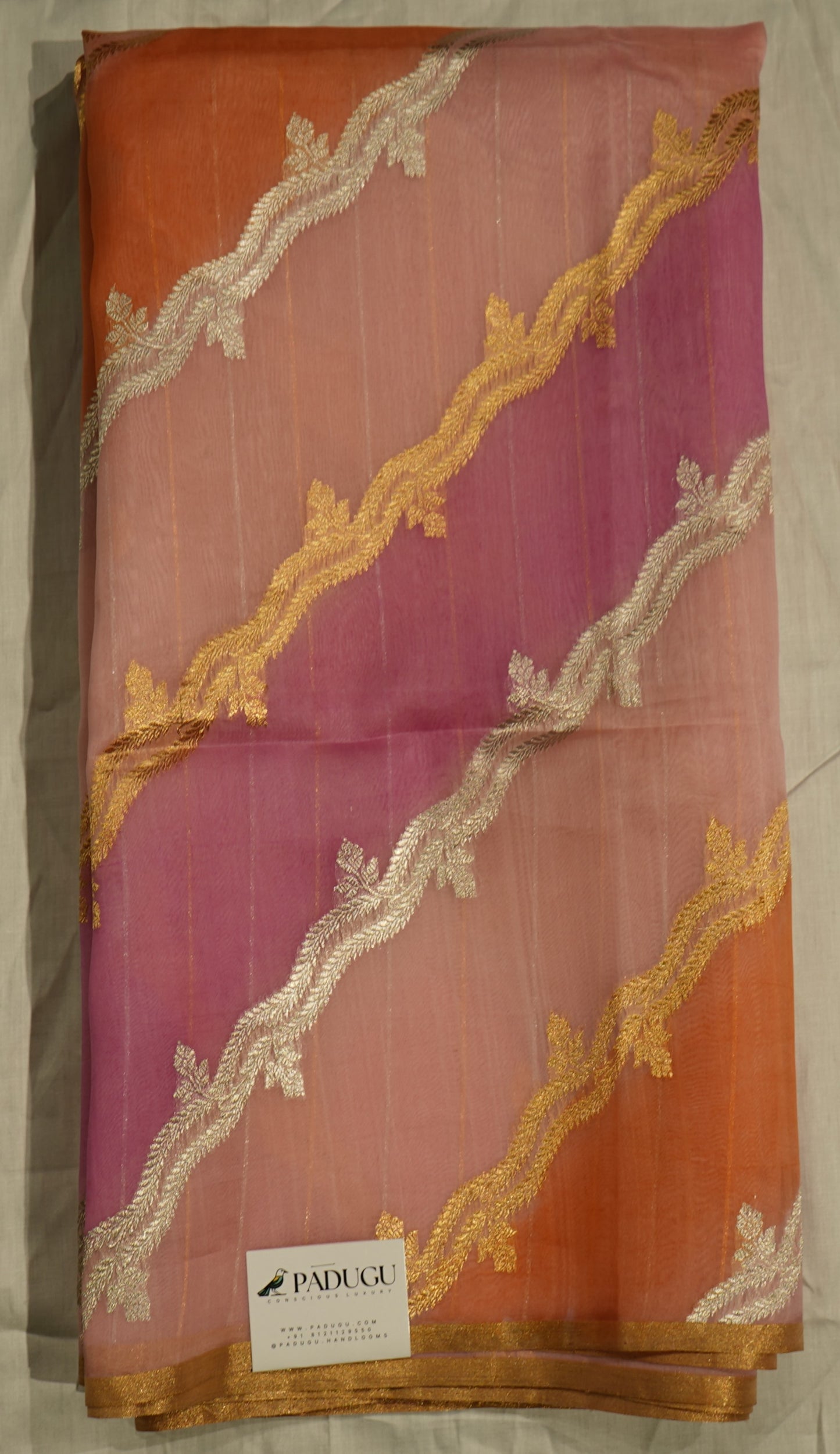 Baby Pink Banaras Rangkaat Jaal Zari Kora Pure Silk Handloom Saree