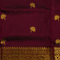 Dark Wine Venkatagiri All Over Zari Pure Silk Handloom Saree