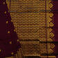 Dark Wine Venkatagiri All Over Zari Pure Silk Handloom Saree