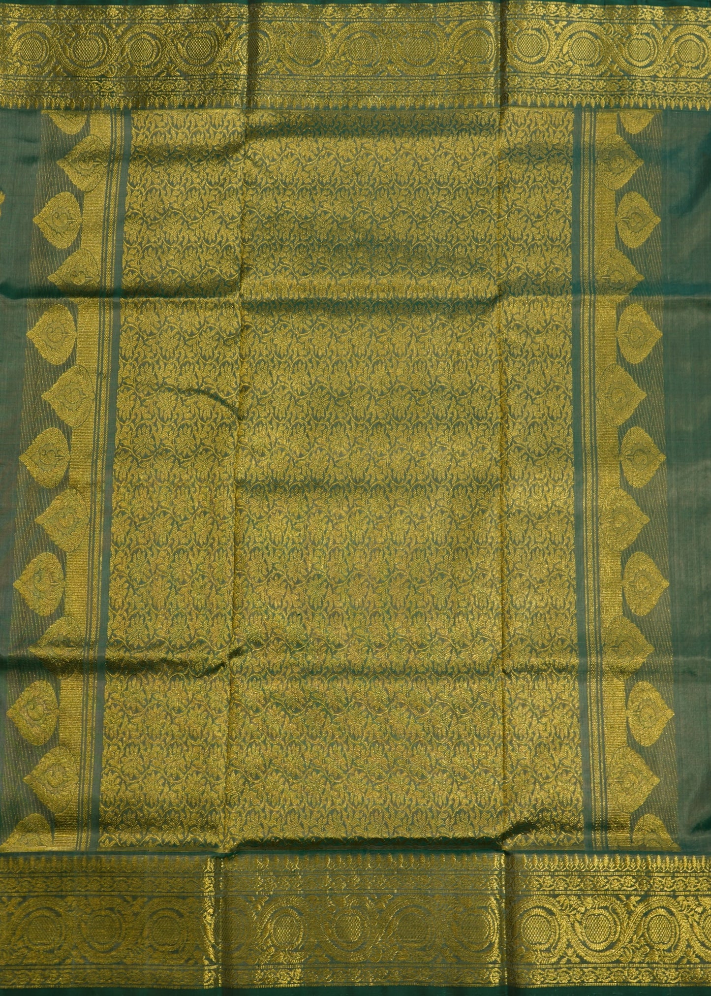 Sea Green Venkatagiri All Over Zari Pure Silk Handloom Saree