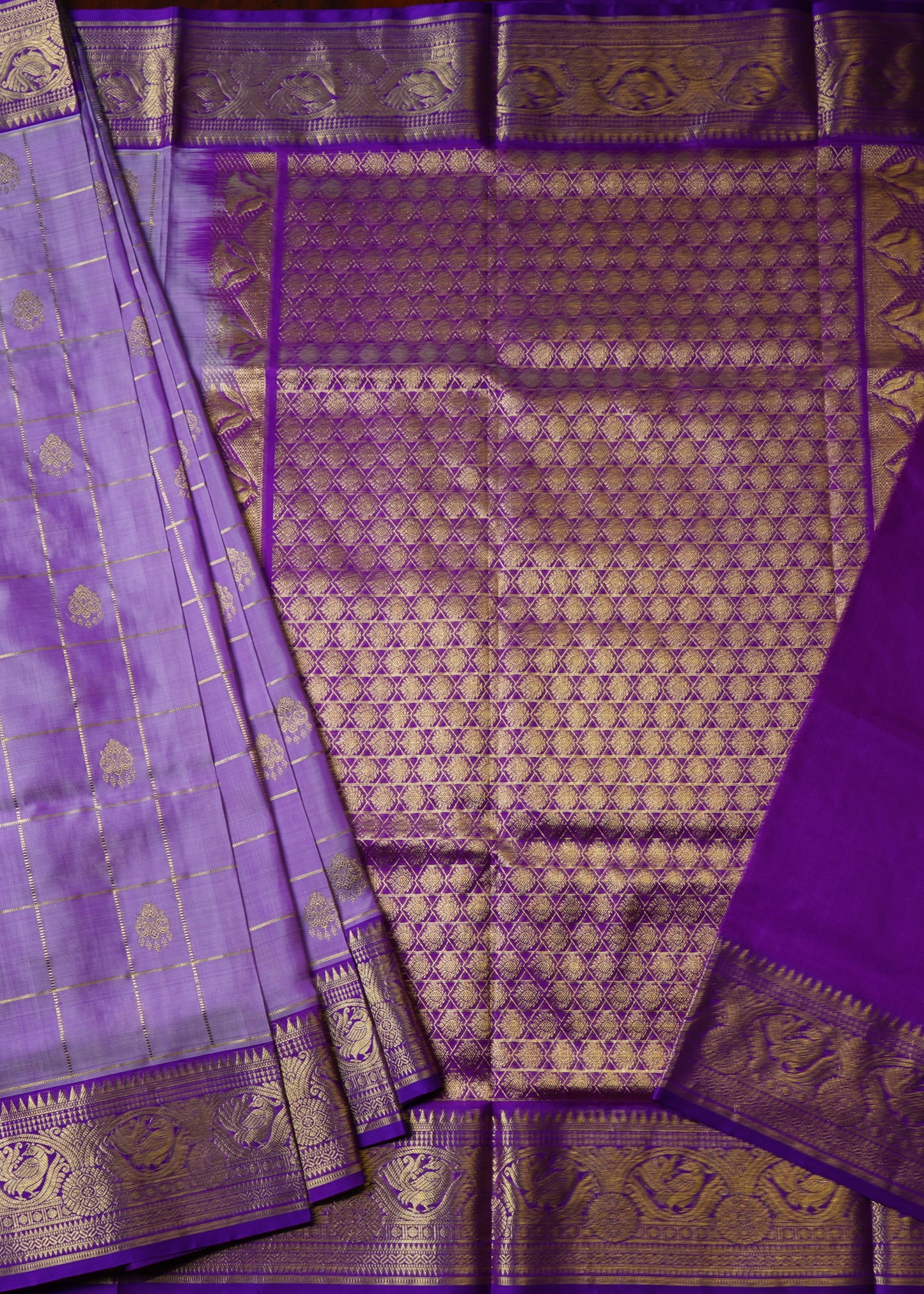 Violet Venkatagiri Checks Pure Silk Handloom Saree