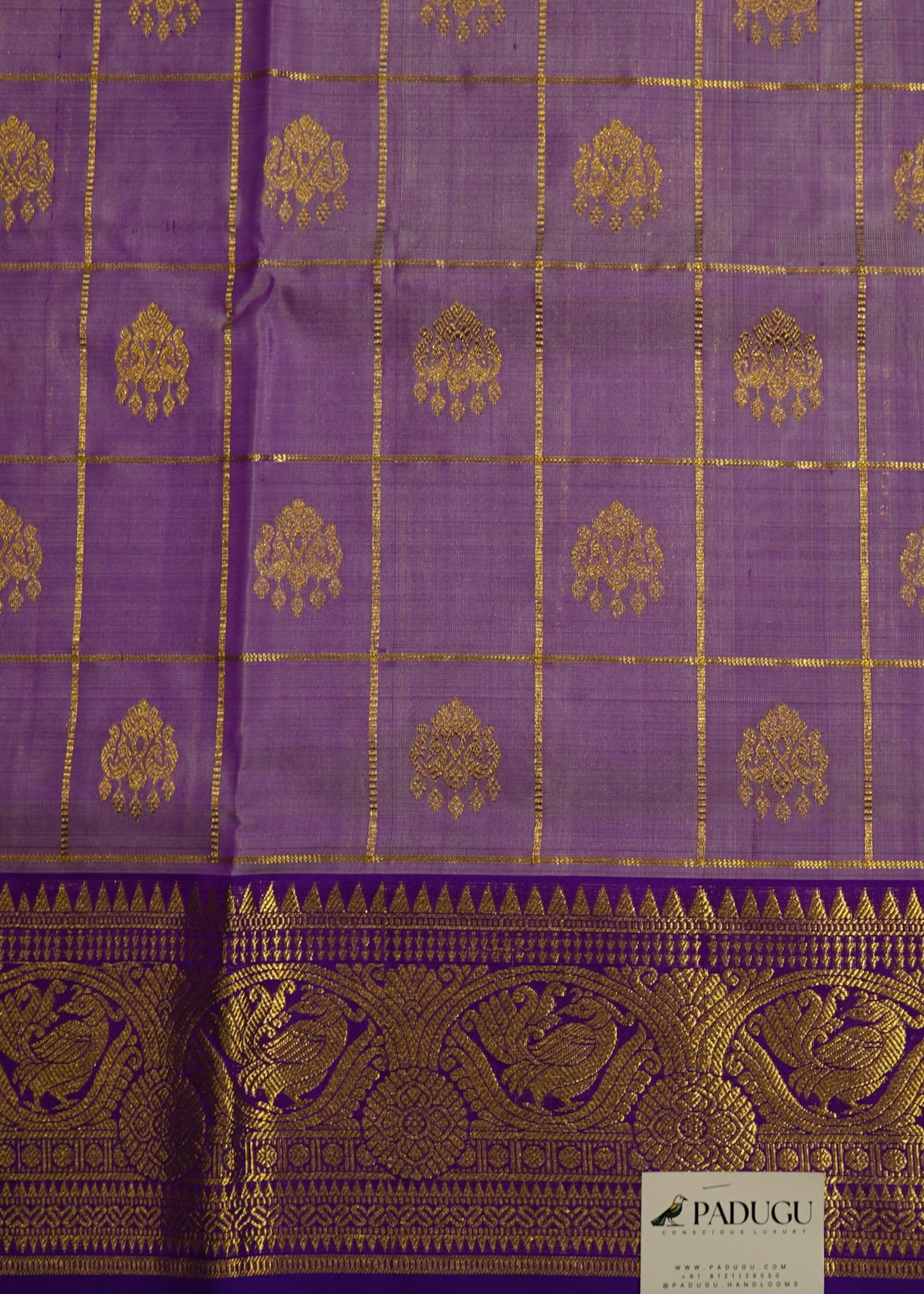 Violet Venkatagiri Checks Pure Silk Handloom Saree