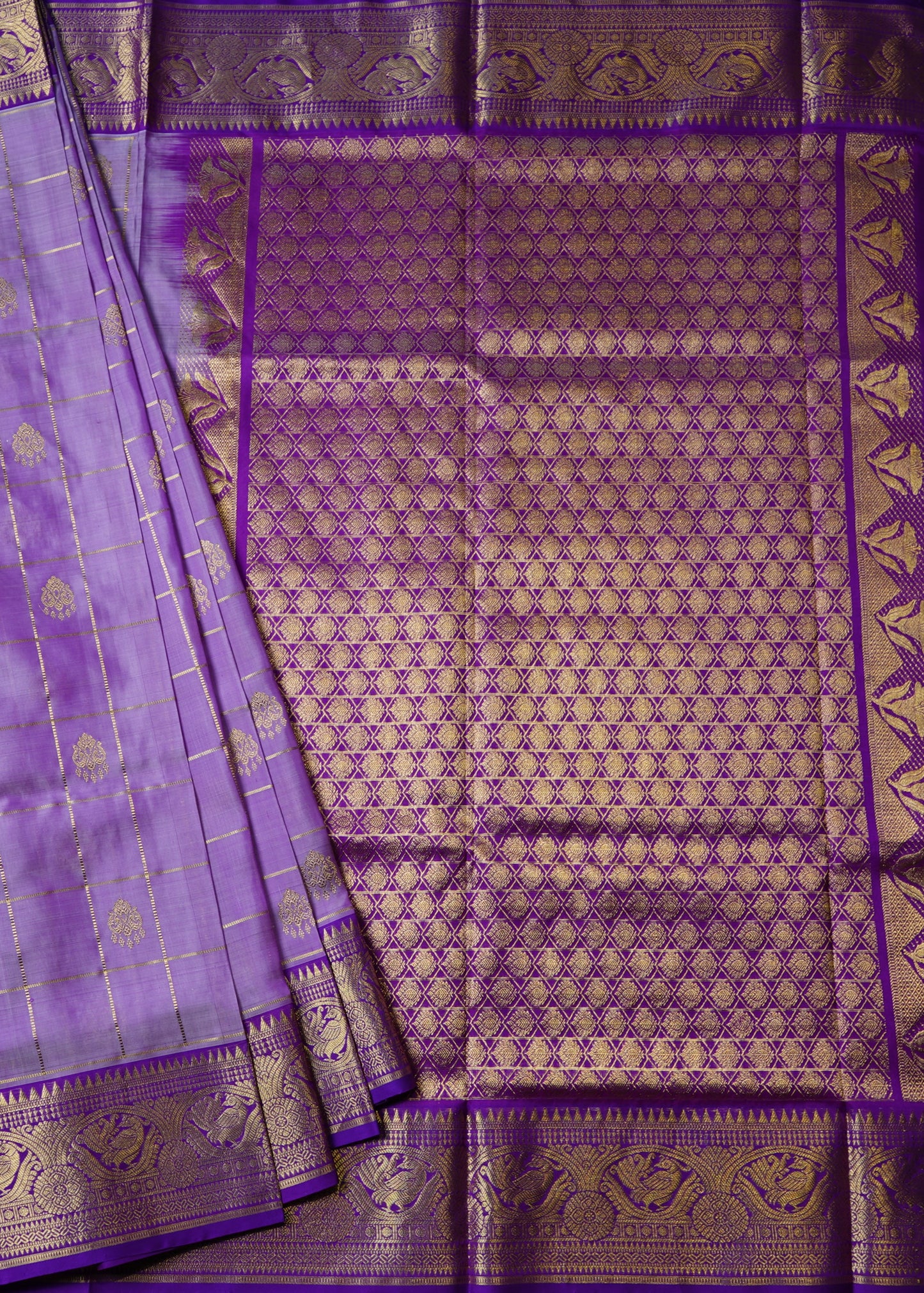 Violet Venkatagiri Checks Pure Silk Handloom Saree