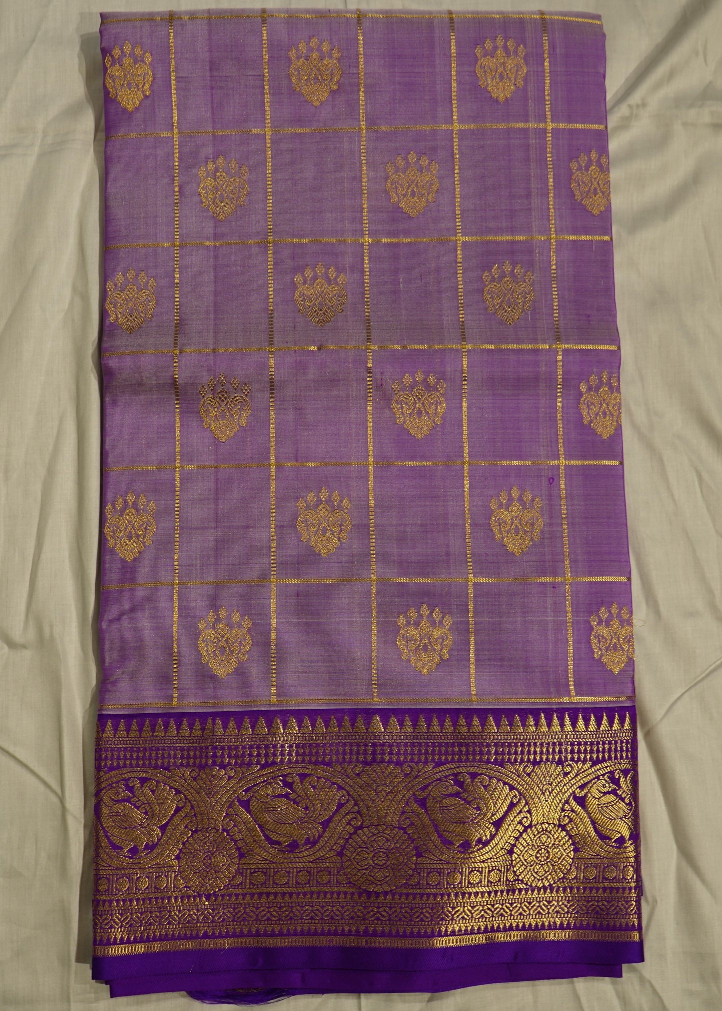 Violet Venkatagiri Checks Pure Silk Handloom Saree