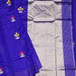 Dark Blue Chanderi Eknaliya Zari buti  Pure Silk Handloom Saree