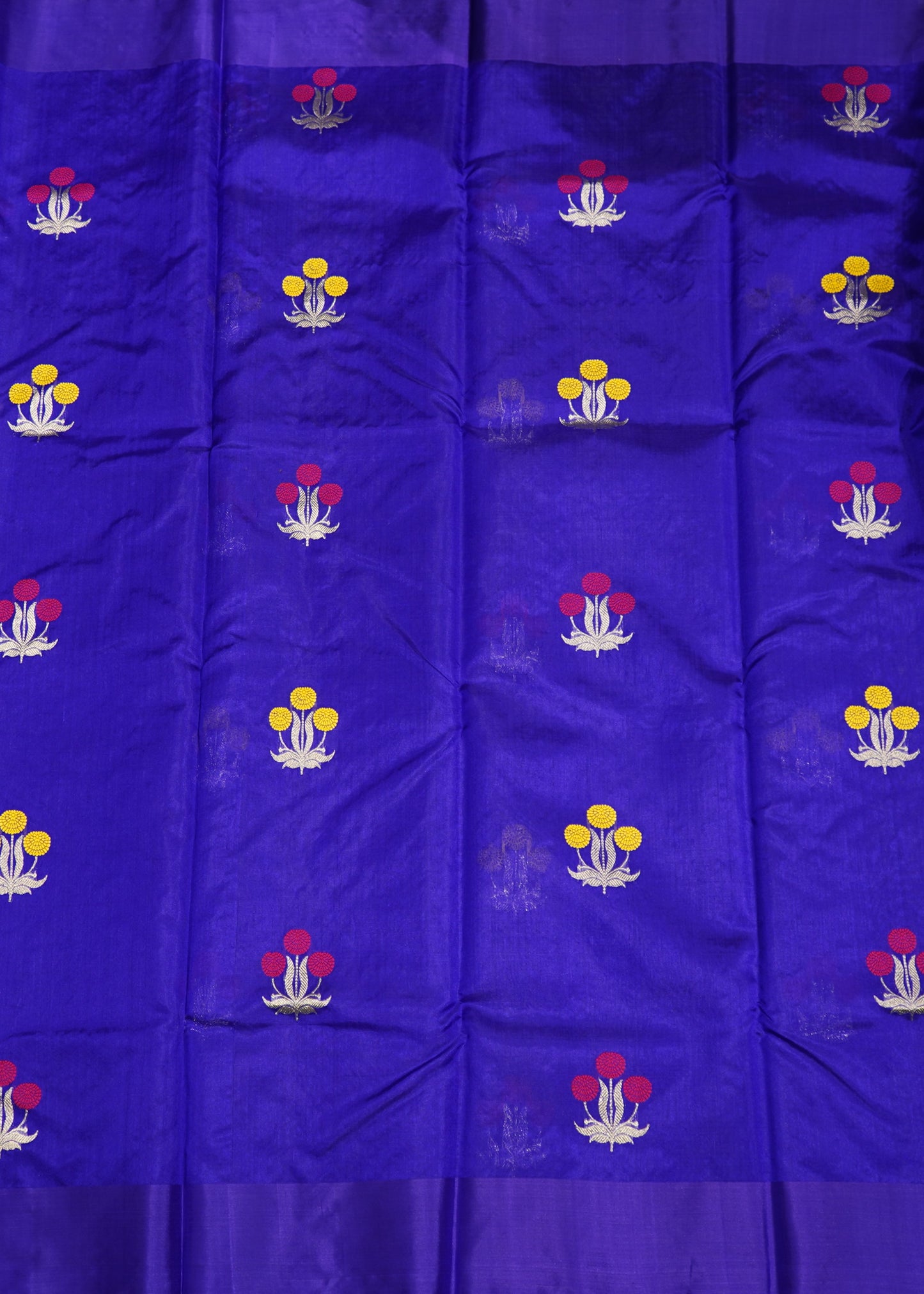 Dark Blue Chanderi Eknaliya Zari buti  Pure Silk Handloom Saree