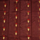 Marron Chanderi Eknaliya Zari Buti Pattu Border Pure Silk Handloom Saree