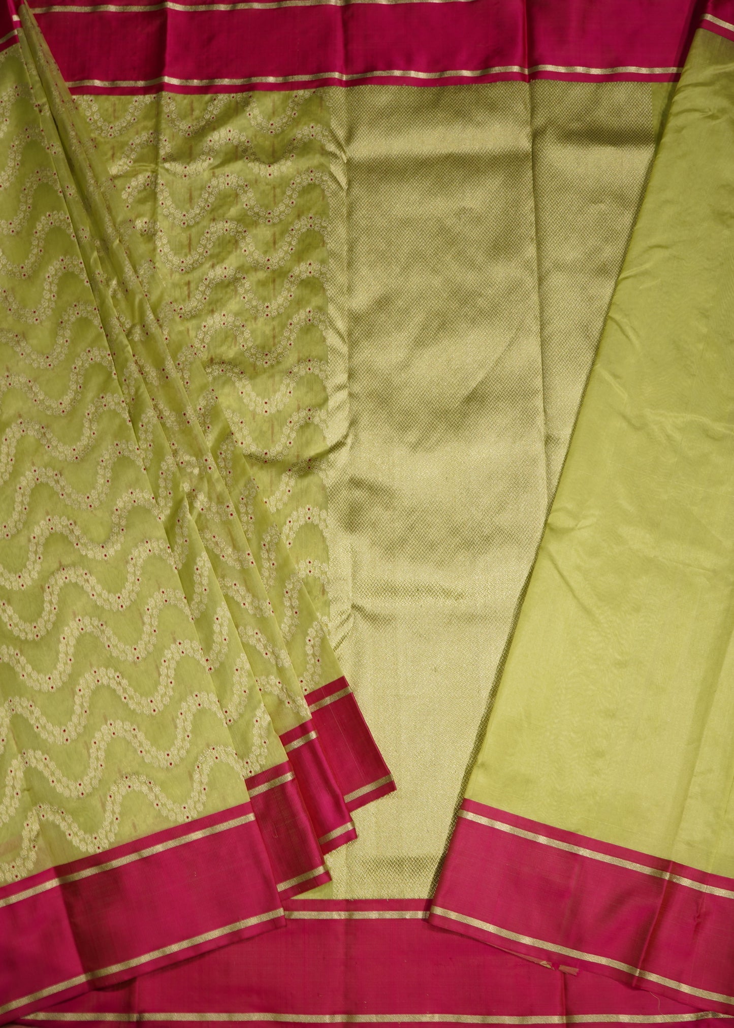 Sea Green Chanderi All over Zari buti Eknaliya  Pure Silk Handloom Saree