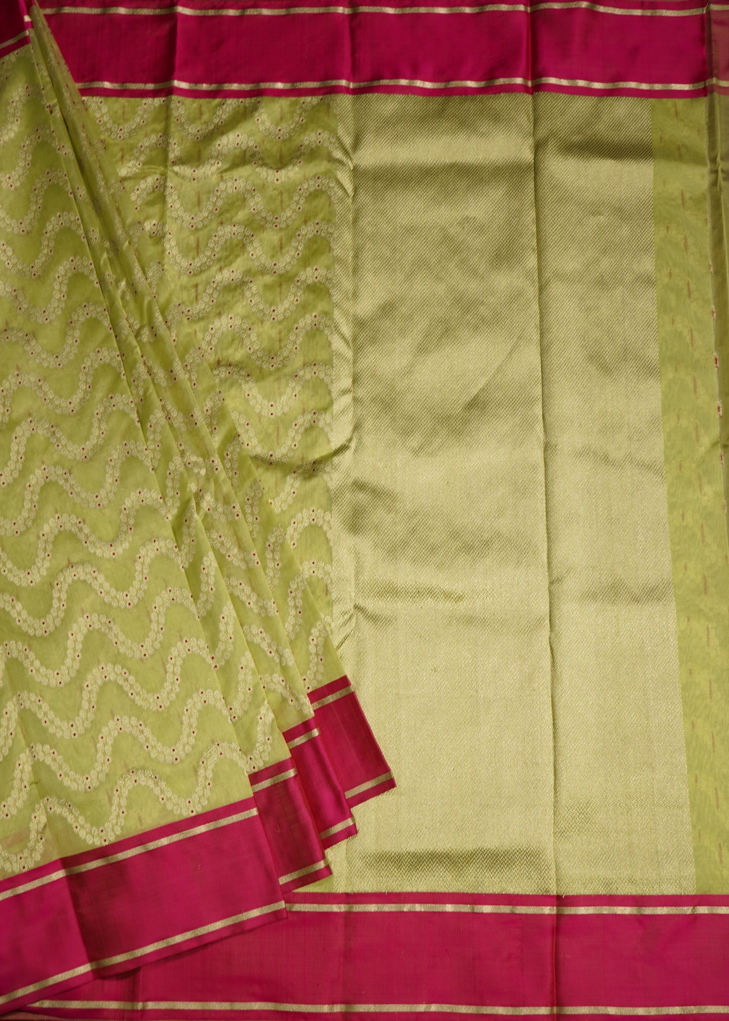 Sea Green Chanderi All over Zari buti Eknaliya  Pure Silk Handloom Saree